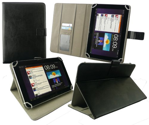 Emartbuy® Schwarz Eingabestift + Universalbereich ( 8 – 9 Zoll ) Schwarz Multi Winkel Folio Executive Case Cover Wallet Hülle Schutzhülle mit Kartensteckplätze Geeignet für Gigaset S30853-H1166-R101 QV 830 8″ Zoll Tablet - 2