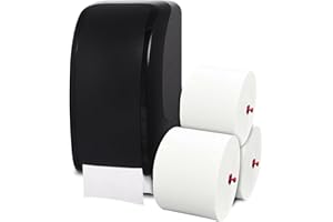 ‎BLANC HYGIENIC Cosmos Toilettenpapierspender Doppelrollen Set - 1 Spender für Cosmos Toilettenpapierrollen + 360m Toilettenpapier- 3 lagig - ULTRA ERGIEBIG wie 26 übliche Rollen - Wandmontage, Schwarz