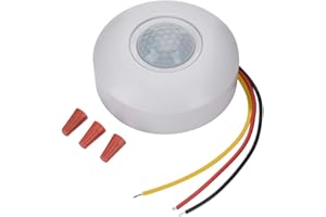 TIHEBEYAN Wall Mounted Sensor/Detector, 360 Degree PIR Motion Photoswitch, for Auto Switch Sensor Light, Exhaust Fan, Infrared LUX Adjustable Wall Sconce Switch, Time Delay Design