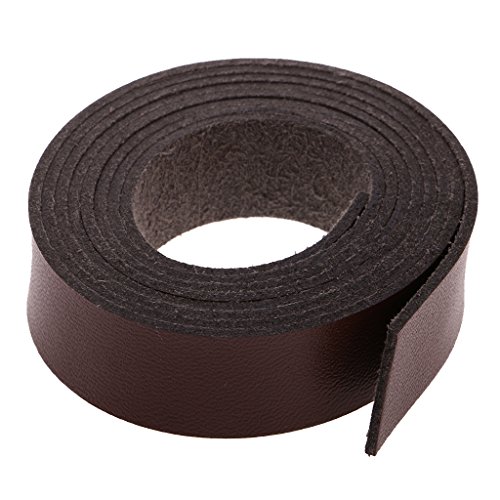 MagiDeal 2 Meter Lang DIY Lederband Lederriemen Flach 15mm Breit Kaffee/ schwarz - Kaffee, 2 Meter