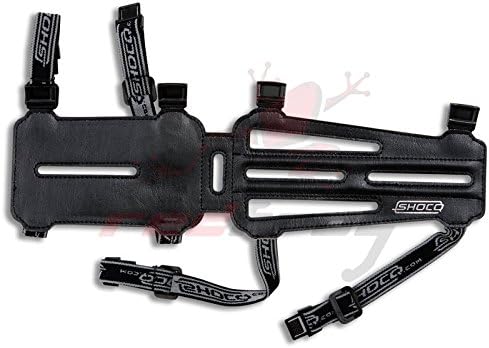 Shocq Archery Long Black Armguard PU Leather Elasticated Adjustable