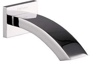 PaulGurkes Wanneneinlauf Zulauf Einlauf eckig Wannenhahn Wanneneinlass Schwalleinlauf Wasserfall für Badewanne