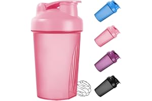 Fefod Protein Shaker, Shaker Proteico 500 ML, Bottiglia con Miscelatore Sfera In Acciaio Inox, Borraccia Palestra a Prova di Perdite con Tappo a Vite & Scala, Senza BPA