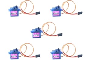 SPARKLEIOT SG92R Lot de 5 micro servomoteurs 9 g Rotation continue à 360 degrés pour modèle d'avion télécommandé, nécessite PWM 500-2500usec