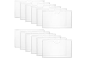 SRLWMYI Autocollantes en Plastique Transparent-Pour Protéger Vos Cartes(Taille Intérieure:6 * 10cm)-12 Pièces Pochettes de Carte Auto-Adhésives,Avec Ouverture sur Le Dessus.