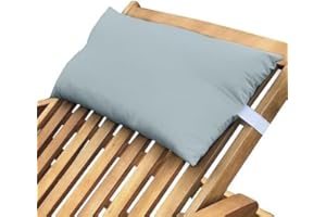 Original Sleep Company Head Pillow For Sunlounger - Comfortable Hollow-Fibre Sun Lounger Head Cushion for Garden Patio Sunbed and Deckchair, Machine Washable - 50cm x 25cm, Sky Blue, Pack of 1