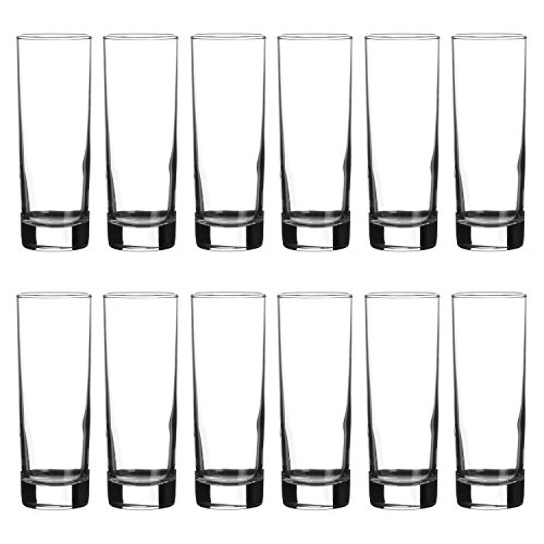 12 x Simpa Highball Tumbler 330ml Capacity Drinking Glasses Straight Side Design - Great Value Box of 12 Glasses - Dishwasher & Freezer Safe