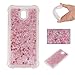 Produktbild xifanzi Weich Silikon Hülle für Galaxy J7 2017 3D [Fall geschützt/ Schock Absorbtions-Technologie] Liquid Glitter Flowing Bling Sparkle Soft Silikon Stoßstange Fall für Galaxy J730 3D Kreative Transparent Hardcase Shiny Bling Glitzer Schutzhülle für Galaxy J730 Schwimmend Treibsand Stern Diamant Design Backcover Antishock für Samsung Galaxy J7 2017/ J7 Pro /J730 -- Rose Gold Liebe