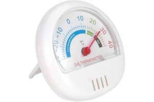 Thermometre Frigo Thermometre Refrigerateur Thermomètre De Congélateur,Blanc Mécanique Réfrigérateur Thermomètre De Congélateur Thermomètre à Grand Cadran,pour La Cuisine