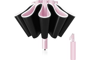 Pioggistar Automatyczny parasol odwrócony, wiatroszczelny składany parasol, duży parasol przeciwdeszczowy 10 wzmocnionych żeber dla mężczyzn i kobiet, średnica 105 cm