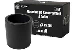 FLUXI-TECH - Manchon de Raccordement Droit à Coller 25mm - Lot de 8 - en PVC - PN16 bars - Résistance aux Produits Chimiques, jusqu’à 60°C - Pour Piscines, Plomberie