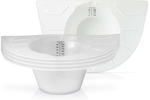 FIFTHPULSE Urine Collection Hat for Toilet - 5 Pack of Reinforced Ribbing Specimen Pans with Wide Brim Wings - Urine and Stool Collector