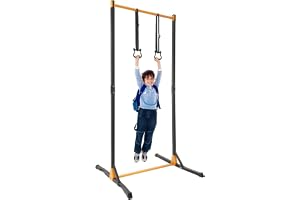 Klimmzugstång Power Tower Pull Up-stång Justerbar Multifunktionellt hemmagym Träningsredskap med Pull-Up-station Ringar hängande remsor Anti-slipgrepp Max 400 kg