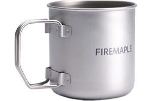 Fire-Maple Taza de Titanio de Camping Exterior Portátil 300ML con Mango Plegable para Senderismo Cocina Mochilero Picnic