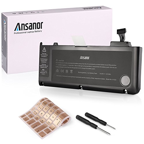 ANSANOR® Ultra Hochleistung Neuer Akku für Apple MacBook Pro 13" A1278 A1322 020-6764-A 020-6765-A Laptop Akku für Apple MacBook Pro 13.3" Unibody (2009 2010 2011 2012 Version), MB990*/A or MB991*/A Laptop Batterie Akku - 2 Jahre Gewährleistung [Li-Polymer 6000mAh/65.5Wh] A1322