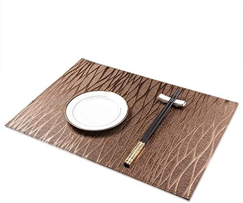 TOYM- Set Of 2 Placemat Fake/faux/artificial Leather PU Heat Insulation Mat Dining Table Pad European Style Waterproof Western Style Mat, 45cm*33cm ( Color : Chocolate Color )