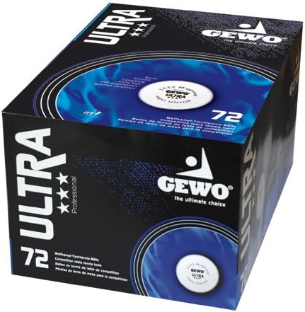 Table Tennis Balls: Gewo Ultra Quality 3 star White x 72