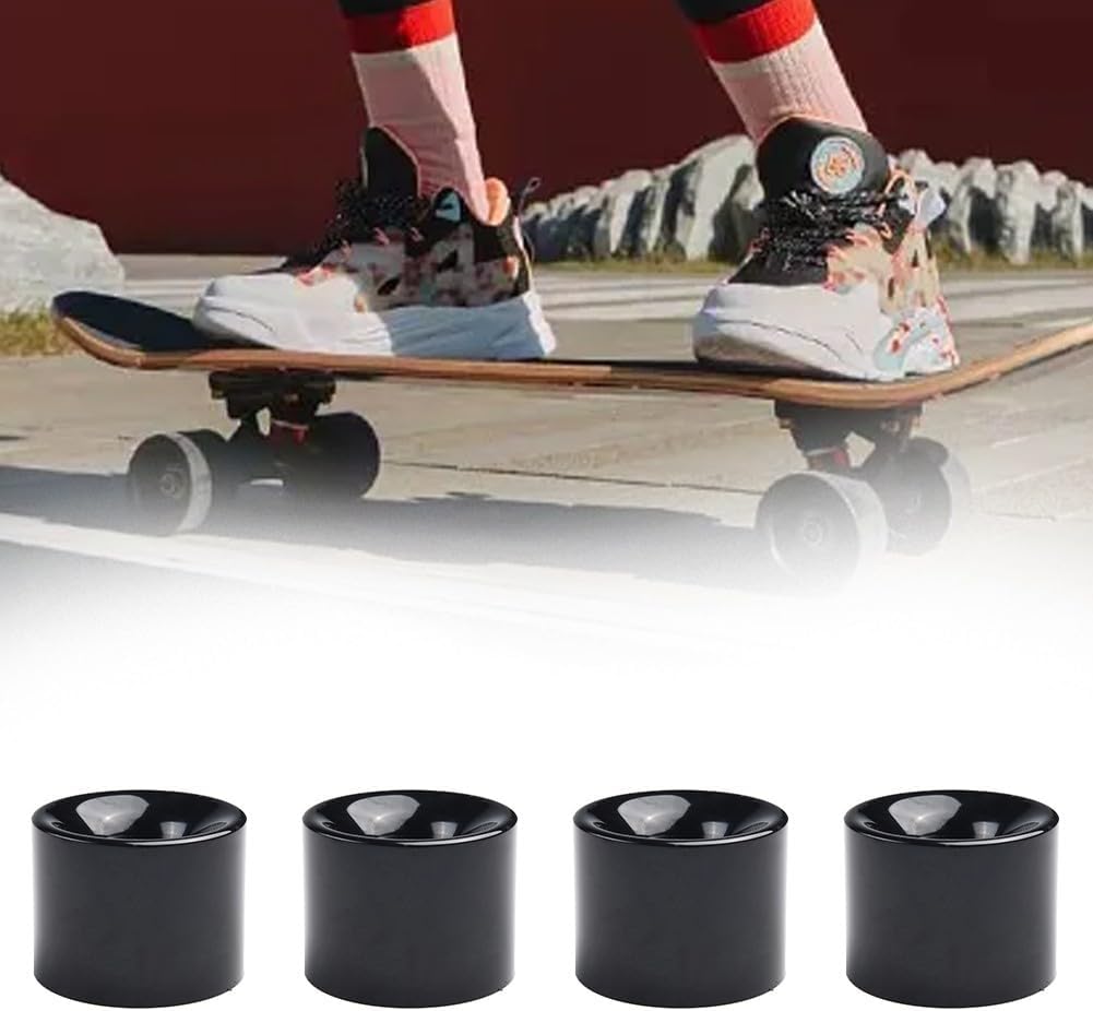 MKTOLHU 4 ruedas de monopatín 78A de 60 x 45 mm con rodamientos ABEC-9 espaciadores para longboard para Cruiser Street Skating PU Soft Ride Roller Set (negro)
