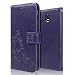 Produktbild Samsung Galaxy J7 2017 Hülle, achoTREE Glückliche Blumen Handyhülle für Samsung J7 2017 Schutzhülle, TPU & PU Leder Schale mit Magnetverschluss + [3 × Soft Nano-Technologie Schutzfolie] Lila 5.5 Zoll