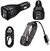 Price comparison product image Dual 2-PORT Black Genuine Samsung Adaptive Fast In Car Charger With TYPE C Cable For Samsung Galaxy S8 / S8 Plus / Galaxy A5 (2017), A7 (2017) (No Retail Packaging)