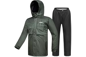 ILM Combinaison Pluie Imperméable Moto Homme-Vêtements de pluie Résistante à l'usure, 6 Poches, Ensemble de 2 Pièces avec Veste et Pantalon