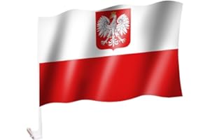 SPORTFANSHOP24 Autoflagge/Autofahne Polen mit Wappen/Adler