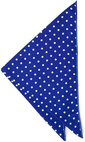 Silk Pocket Square - 100% Silk (Blue &amp; White Polka Dots) 