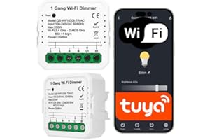 Sone Smart One WLAN Dimmer 230V - Smart LED WiFi Dimmer Flush-Mounted - Tuya & Smart Life - Alexa & Google Compatible - TRIAC - 200W - Dimmer Switch for LED/Halogen