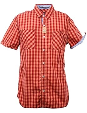 C3180 camicia uomo BREAD&BUTTONS rosso arancione shirt men sleeveless