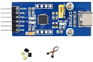 COOLWELL CP2102 USB To UART (TTL) Communication Converter Module, Compatible with 3.3V Logic Level, USB-C Connector