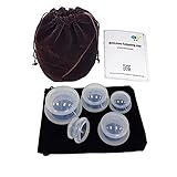 Silicone Cupping Set with Cupping Book - 5 Cups Professional Cupping Massage Kit for Muscle Soreness, Pain Relief, Injury Recovery, Toning & Cellulite，Weight Loss