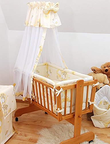7 PIECE BABY CRIB BEDDING SET (Fits Rocking / Swinging Crib / Cradle 90x40cm) - On Ladders Yellow