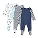 Bluezoo Kids Pack Of Three Babies Dark Blue Striped Dog Sleepsuits 3-6 Months