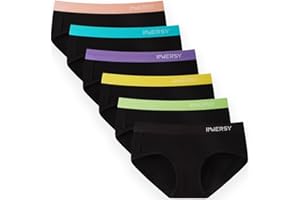 INNERSY Culotte Femme Coton Taille Basse Slip Sport Stretch sous-vêtements Confortable Lot de 6