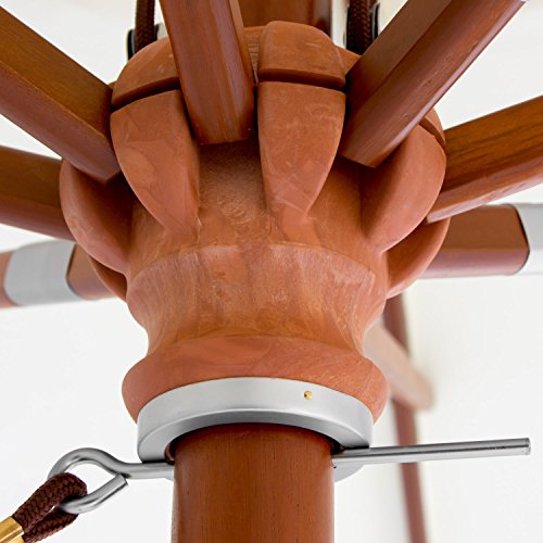 anndora® Sonnenschirm Marktschirm Gastronomie ø 4 m rund wasserabweisend – mit Winddach Terracotta - 8