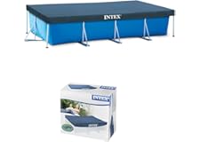 Intex Rectangular Pool Cover - 28038, Navy Blue