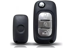 TOPBEST Guscio Chiave Telecomando Compatibile con SMART 453 FORTWO FORFOUR Cover Scocca Ricambio 3 Tasti Riparazione Sostituzione Lama Vergine