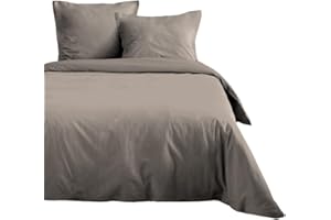 STOF Lovely Casa - Copripiumino -Misura 240 x 220 cm - 100% cotone certificato Oeko-Tex - Colore lino - Modello Eden - Biancheria da letto per la casa - Ideale letto matrimoniale Queen Size o Standard