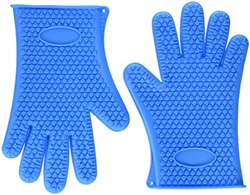 GF Pro Silicone Heat Resistant Multi-Purpose Grilling Bbq Gloves for Cooking, Baking, Opening Cans (GFPSG-BL) by GF Pro