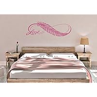*NEU* Wandaufkleber Wandtattoo Wandsticker ***Infinity Symbol m. Feder / Unendlichkeits Zeichen - LOVE - LIEBE***(Größen.- und Farbauswahl)