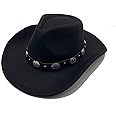 Willheoy Cowboy Hat for Women Western Hat for Men Cowboy Felt Hat Adjustable Outdoor with Shapeable Brim