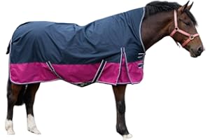 REITSPORTPLUS Pferdedecke 600D High Neck Weidedecke Winterdecke Regendecke Turnout : 50g Burgundy 125