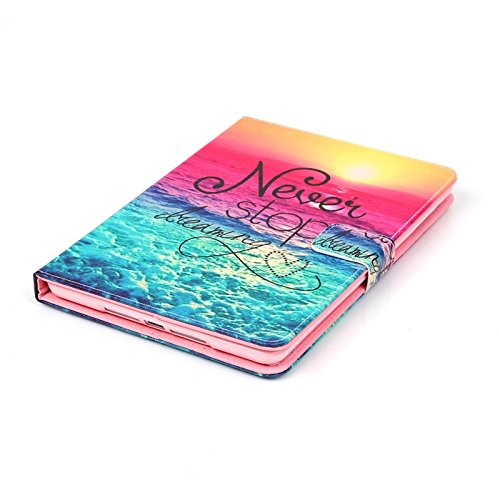 iPad Air Hülle, Deenor Bunt Painting und Stilvoll Brieftasche Tasche PU Leder Flip Protective Stand Tasche Schutzhülle Hülle für Apple iPad Air (2013 Version).[Green Sea] - 4