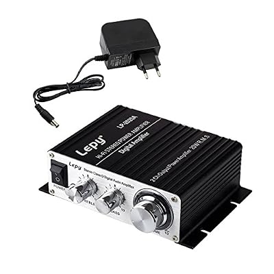 Lepy LP-2020A Amplificateur audio stéréo digital 20 W + Adaptateur 3 A pour iPhone/Ordinateur/Joueur audio