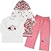 iiniim 3pcs Baby Girls Peony Coat + Long Sleeve T-shirt+ Pants Clothes Outfit Set Watermelon Red 18-24 Months