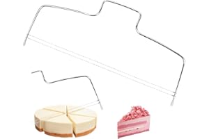 HMCEY Cortador de Tartas 31.8X16 cm,Cortador de Pastel De Acero Inoxidable,Nivelador de Pasteles Ajustable,Cortadors de Bizcocho,Lira para Cortar Tartas,Lira Reposteria,Rebanador de Pastel de Alambre