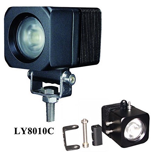 Preisvergleich Produktbild LED-Arbeitsscheinwerfer, Zusatzscheinwerfer, Rückfahrscheinwerfer, 12V, 24V, 10W, eckig, IP67, schwarz, LY8010C