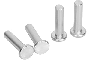 HYUDUO 20 pezzi Rivetti Solidi 25mm, M6 Elementi di Fissaggio in Alluminio, Rivetti a Testa Piatta per una Facile Installazione