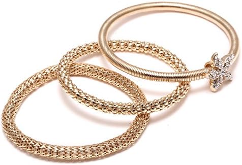 Xinmaoyuan Wedding Jewelry Fashion Jewelry Elastic Multilayer Fope Gold Bangle Bracelet Western Bracelets , Picture Color Wedding Gift Birthday Present Holiday Gifts
