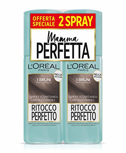 L'Oréal Paris Spray Istantaneo Ritocco Radici Ritocco Perfetto, Bruno, Confezione Speciale, 2 Confezioni da 75 ml